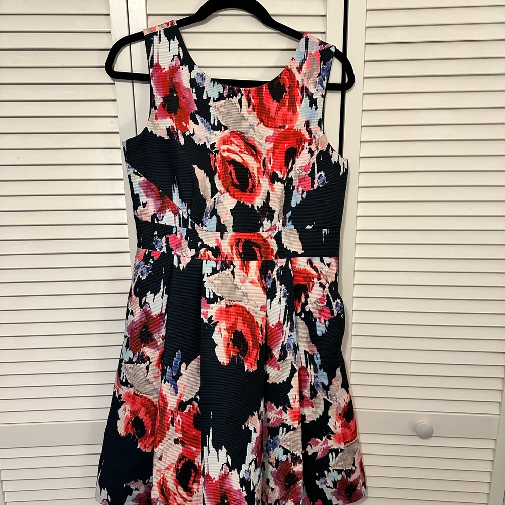 Kate Spade Navy Dress with Floral Accents
